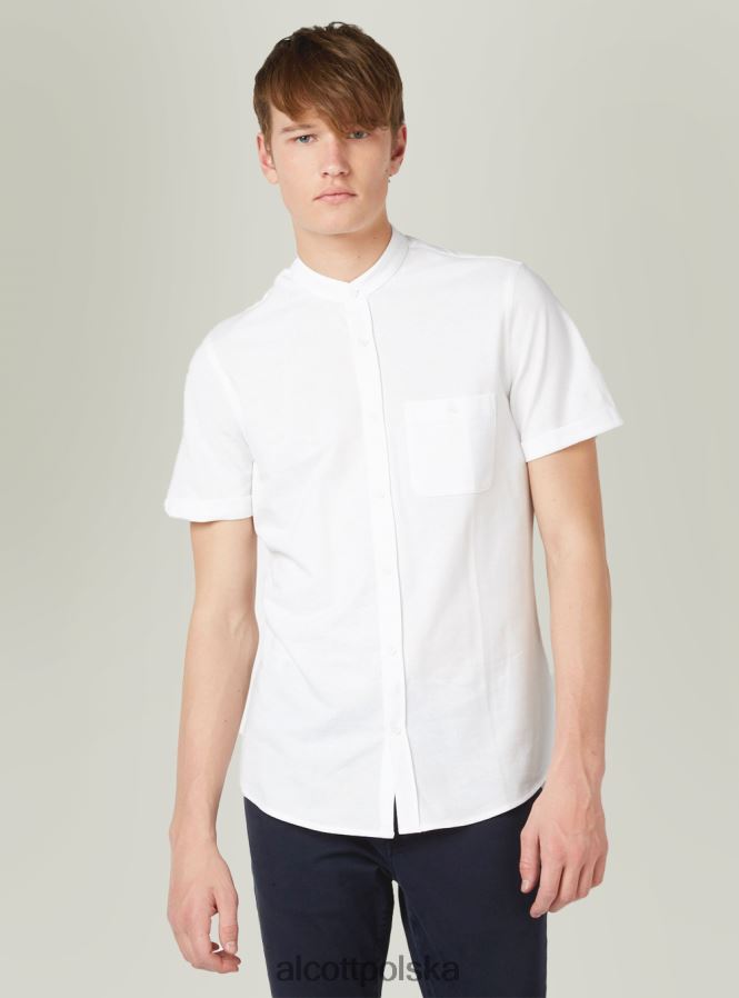 odzież Alcott camicia di piquet con collo coreano niebieski mężczyźni 2TXFF6844 - Image 1