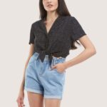 odzież Alcott camicia upraw con nodo czarny kobiety 2TXFF6322