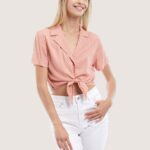 odzież Alcott camicia upraw con nodo czarny kobiety 2TXFF6323