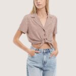 odzież Alcott camicia upraw con nodo czarny kobiety 2TXFF6324