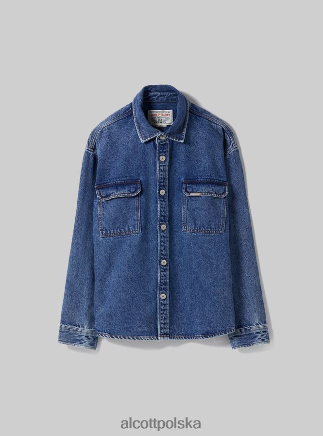 odzież Alcott camicia z denimu oversize z tasconi d006 lazur mężczyźni 2TXFF6641 - Image 6
