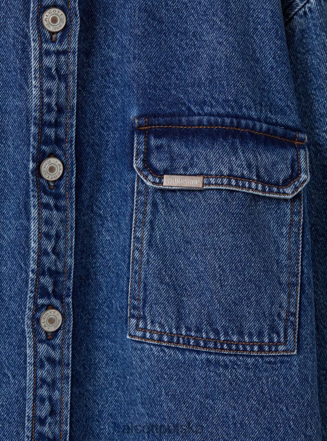 odzież Alcott camicia z denimu oversize z tasconi d006 lazur mężczyźni 2TXFF6641 - Image 8