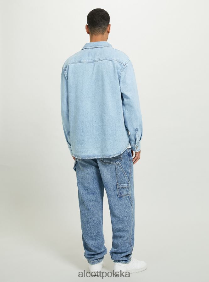 odzież Alcott camicia z denimu oversize z tasconi d006 lazur mężczyźni 2TXFF6672 - Image 5