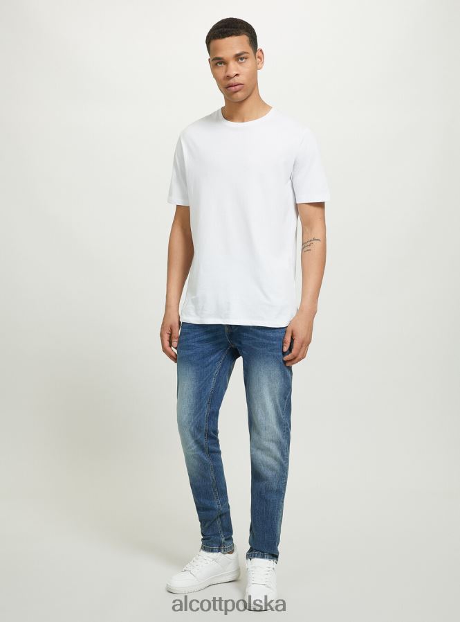 odzież Alcott Dżinsy skinny fit z elastycznego denimu d002 średni ciemnoniebieski mężczyźni 2TXFF61152 - Image 3