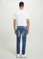 odzież Alcott Dżinsy skinny fit z elastycznego denimu d002 średni ciemnoniebieski mężczyźni 2TXFF61152 - Image 5