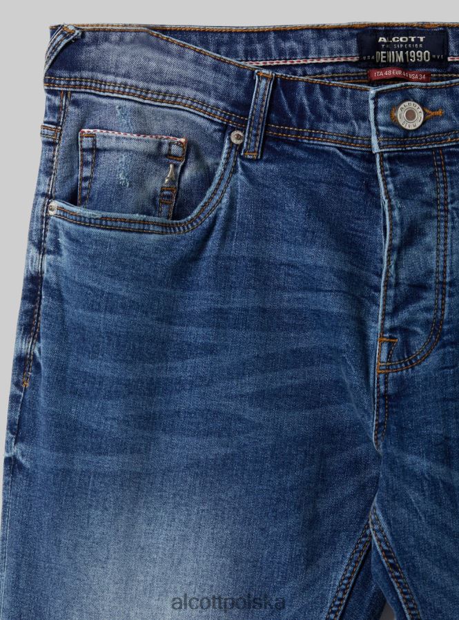 odzież Alcott Dżinsy skinny fit z elastycznego denimu d002 średni ciemnoniebieski mężczyźni 2TXFF61152 - Image 7
