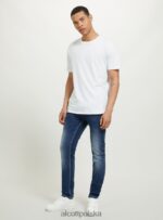odzież Alcott Dżinsy skinny fit z elastycznego denimu d002 średni ciemnoniebieski mężczyźni 2TXFF6692 - Image 3