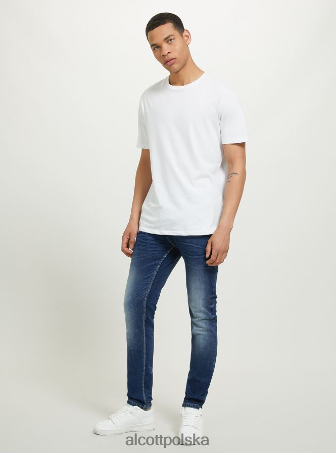 odzież Alcott Dżinsy skinny fit z elastycznego denimu d002 średni ciemnoniebieski mężczyźni 2TXFF6692 - Image 3