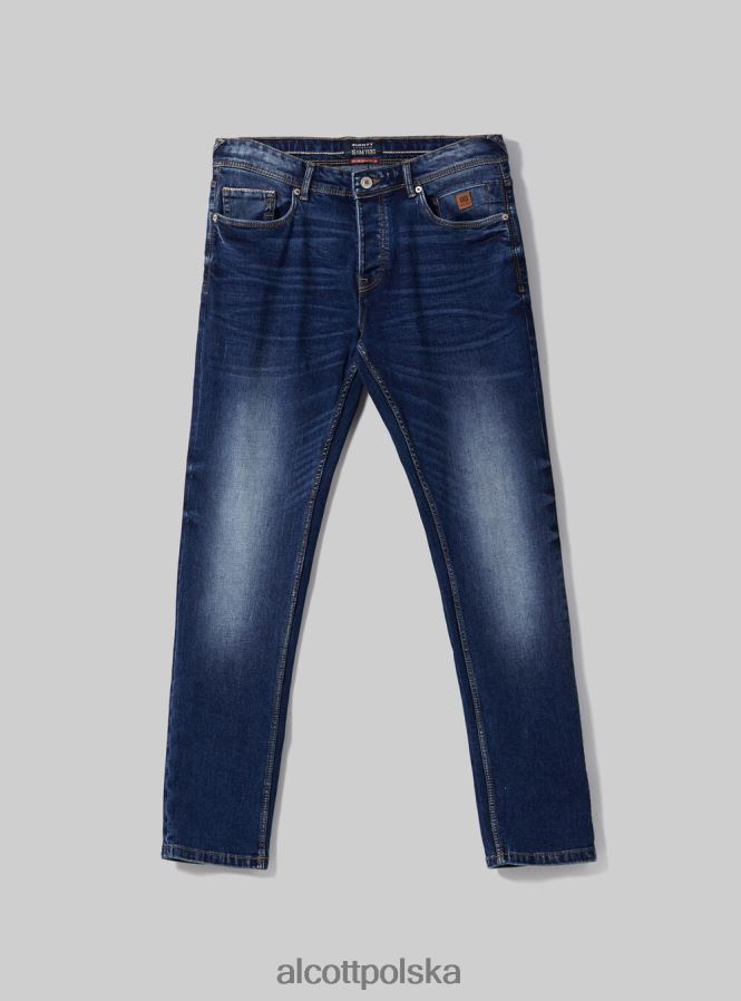 odzież Alcott Dżinsy skinny fit z elastycznego denimu d002 średni ciemnoniebieski mężczyźni 2TXFF6692 - Image 6
