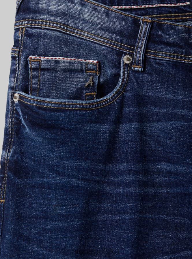 odzież Alcott Dżinsy skinny fit z elastycznego denimu d002 średni ciemnoniebieski mężczyźni 2TXFF6692 - Image 7