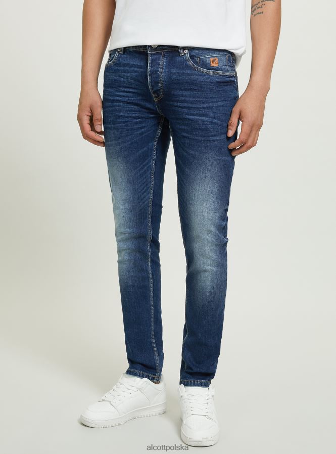 odzież Alcott Dżinsy skinny fit z elastycznego denimu d002 średni ciemnoniebieski mężczyźni 2TXFF6692 - Image 1