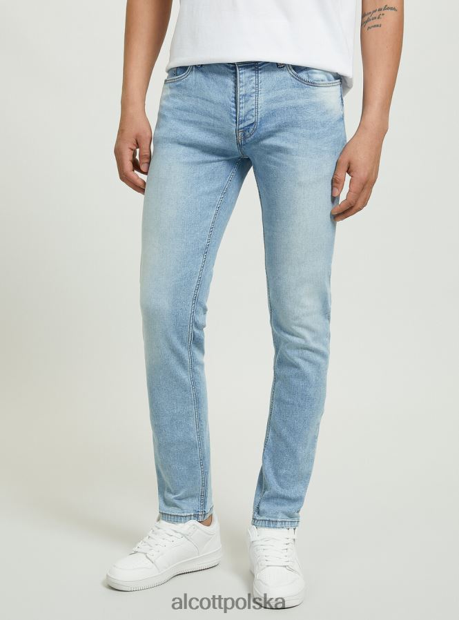 odzież Alcott Dżinsy skinny fit z elastycznego denimu d002 średni ciemnoniebieski mężczyźni 2TXFF6852 - Image 2