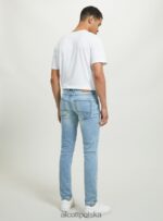 odzież Alcott Dżinsy skinny fit z elastycznego denimu d002 średni ciemnoniebieski mężczyźni 2TXFF6852 - Image 5