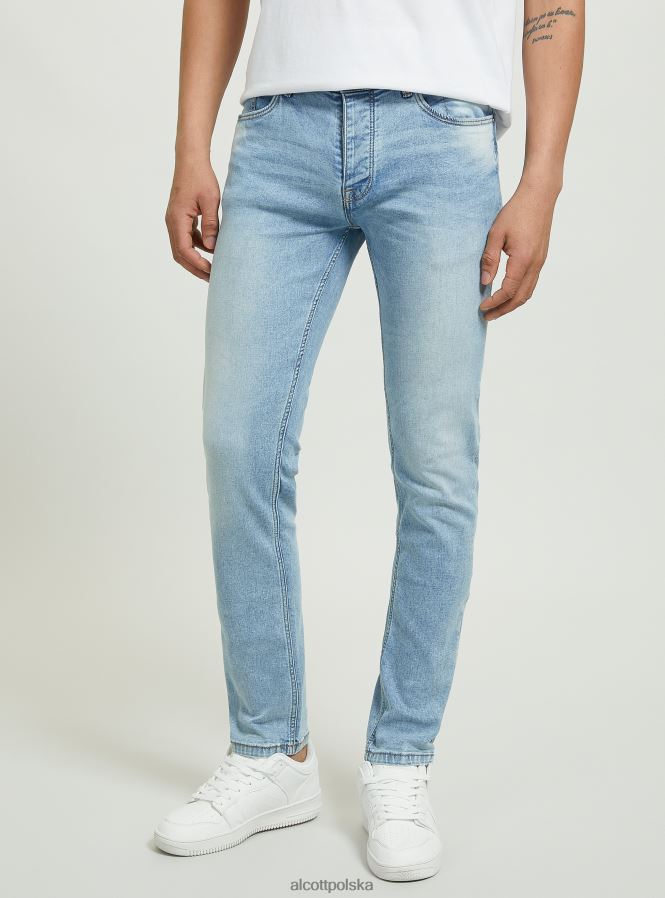odzież Alcott Dżinsy skinny fit z elastycznego denimu d002 średni ciemnoniebieski mężczyźni 2TXFF6852 - Image 1