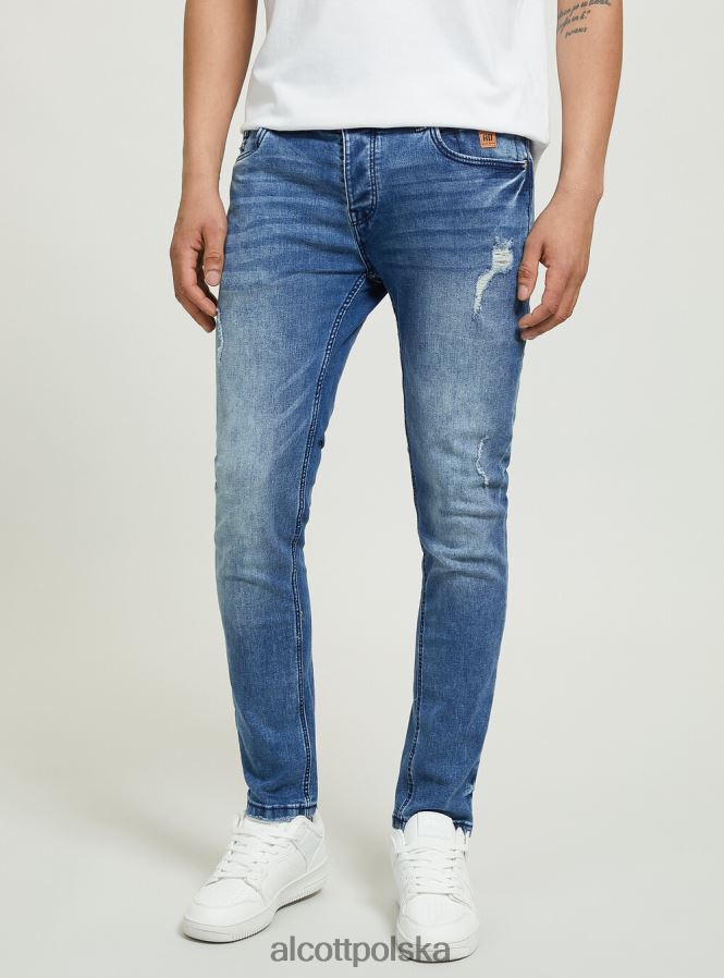 odzież Alcott Dżinsy skinny fit z elastycznego denimu d002 średni ciemnoniebieski mężczyźni 2TXFF6921 - Image 2