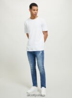 odzież Alcott Dżinsy skinny fit z elastycznego denimu d002 średni ciemnoniebieski mężczyźni 2TXFF6921 - Image 3