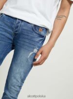 odzież Alcott Dżinsy skinny fit z elastycznego denimu d002 średni ciemnoniebieski mężczyźni 2TXFF6921 - Image 4