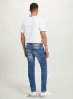 odzież Alcott Dżinsy skinny fit z elastycznego denimu d002 średni ciemnoniebieski mężczyźni 2TXFF6921 - Image 5