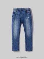 odzież Alcott Dżinsy skinny fit z elastycznego denimu d002 średni ciemnoniebieski mężczyźni 2TXFF6921 - Image 6