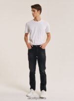 odzież Alcott Dżinsy slim fit z bawełny czarny mężczyźni 2TXFF6907 - Image 3