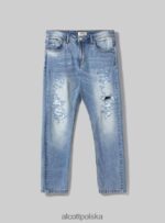 odzież Alcott Dżinsy slim fit ze stretchem i przetarciami d007 jasny lazur mężczyźni 2TXFF6678 - Image 6
