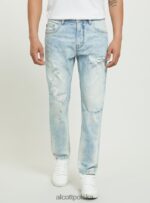 odzież Alcott Dżinsy slim fit ze stretchem i przetarciami d007 jasny lazur mężczyźni 2TXFF6686 - Image 2