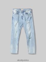 odzież Alcott Dżinsy slim fit ze stretchem i przetarciami d007 jasny lazur mężczyźni 2TXFF6686 - Image 6