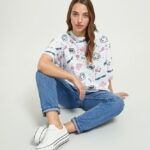 odzież Alcott Hello Kitty na całej koszulce w3 biały kobiety 2TXFF6470