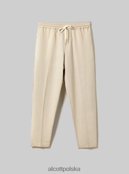 odzież Alcott Jogger pantaloni misto lino wh1 ecru mężczyźni 2TXFF6899