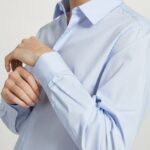 odzież Alcott koszula z długim rękawem lazur mężczyźni 2TXFF61027