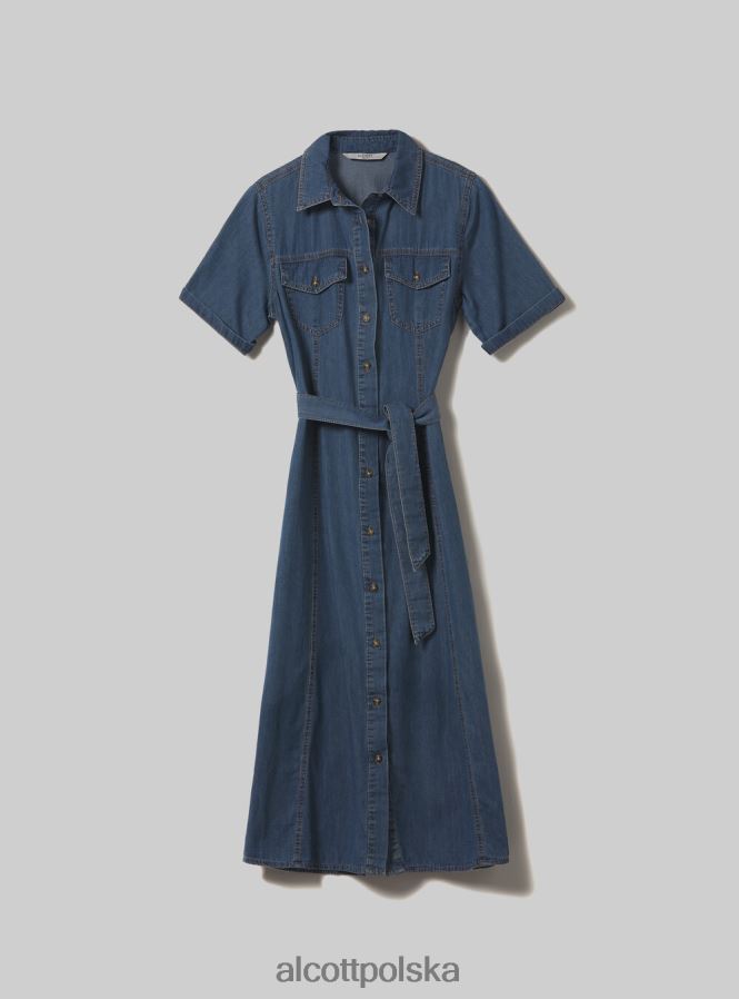 odzież Alcott Koszulka damska Vestito z dżinsu d003 średni niebieski kobiety 2TXFF6110 - Image 2