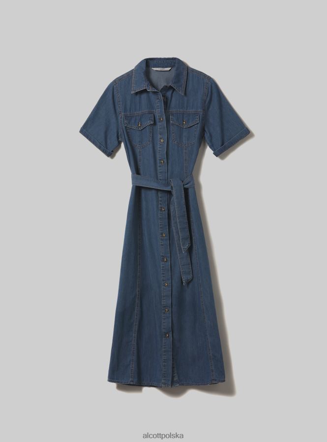 odzież Alcott Koszulka damska Vestito z dżinsu d003 średni niebieski kobiety 2TXFF6110 - Image 1