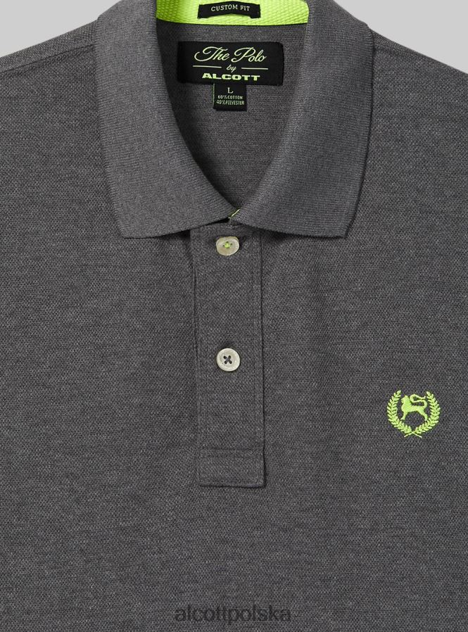 odzież Alcott Koszulka polo z bawełny pikowej z haftem w3 biały mężczyźni 2TXFF61142 - Image 8