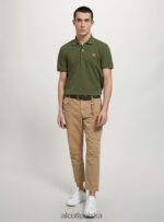 odzież Alcott Koszulka polo z bawełny pikowej z haftem w3 biały mężczyźni 2TXFF61159 - Image 3