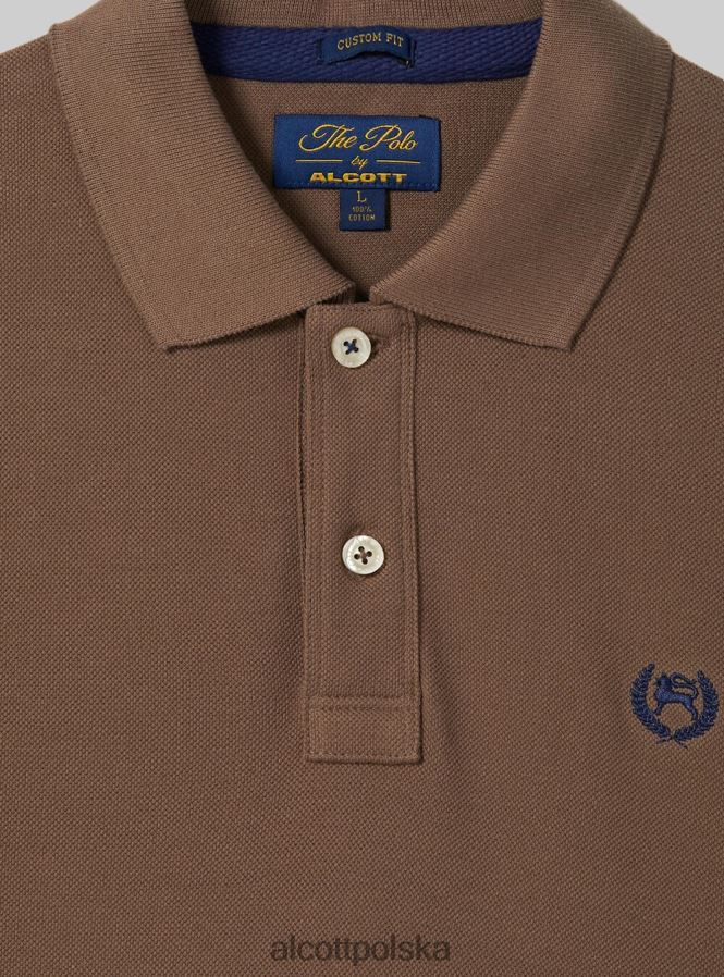 odzież Alcott Koszulka polo z bawełny pikowej z haftem w3 biały mężczyźni 2TXFF61176 - Image 7