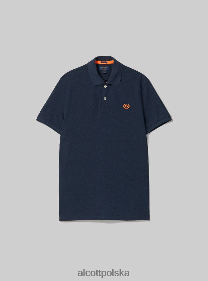 odzież Alcott Koszulka polo z bawełny pikowej z haftem w3 biały mężczyźni 2TXFF6719 - Image 6