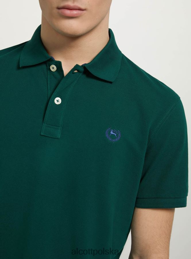 odzież Alcott Koszulka polo z bawełny pikowej z haftem w3 biały mężczyźni 2TXFF6720 - Image 3