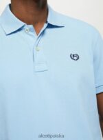 odzież Alcott Koszulka polo z bawełny pikowej z haftem w3 biały mężczyźni 2TXFF6947 - Image 4
