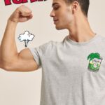 odzież Alcott koszulka popeye jasnoszary melanż mężczyźni 2TXFF61054