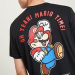 odzież Alcott koszulka Super Mario bk1 czarny mężczyźni 2TXFF6674