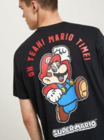 odzież Alcott koszulka Super Mario bk1 czarny mężczyźni 2TXFF6674