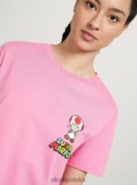 odzież Alcott koszulka Super Mario pk2 różowy średni kobiety 2TXFF631 - Image 4