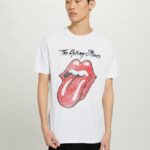 odzież Alcott koszulka z motywem Rolling Stones bk1 czarny mężczyźni 2TXFF61030