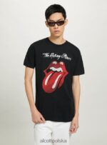 odzież Alcott koszulka z motywem Rolling Stones bk1 czarny mężczyźni 2TXFF6790 - Image 4