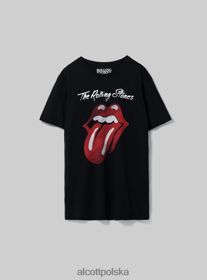 odzież Alcott koszulka z motywem Rolling Stones bk1 czarny mężczyźni 2TXFF6790 - Image 7