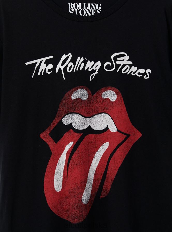 odzież Alcott koszulka z motywem Rolling Stones bk1 czarny mężczyźni 2TXFF6790 - Image 8
