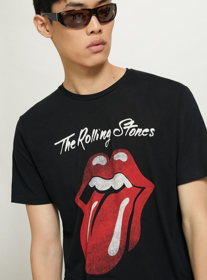 odzież Alcott koszulka z motywem Rolling Stones bk1 czarny mężczyźni 2TXFF6790 - Image 1