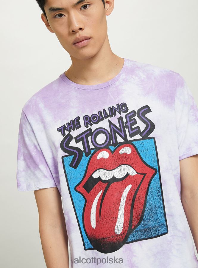 odzież Alcott koszulka z motywem Rolling Stones LC2 liliowy średni mężczyźni 2TXFF61101 - Image 2