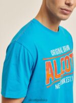 odzież Alcott koszulka z nadrukiem logo niebieski mężczyźni 2TXFF61200 - Image 6