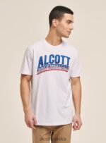 odzież Alcott koszulka z nadrukiem logo niebieski mężczyźni 2TXFF6609 - Image 2
